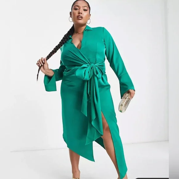 Asos Curve Curve Wrap Midi Dress ASOS Curve Dresses Asos Design